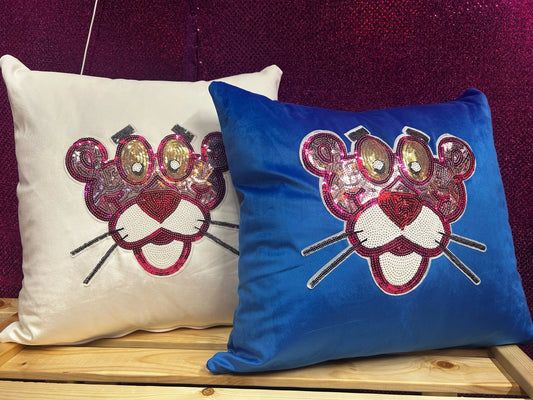 Pink panther velvet cushion-SQ8666258