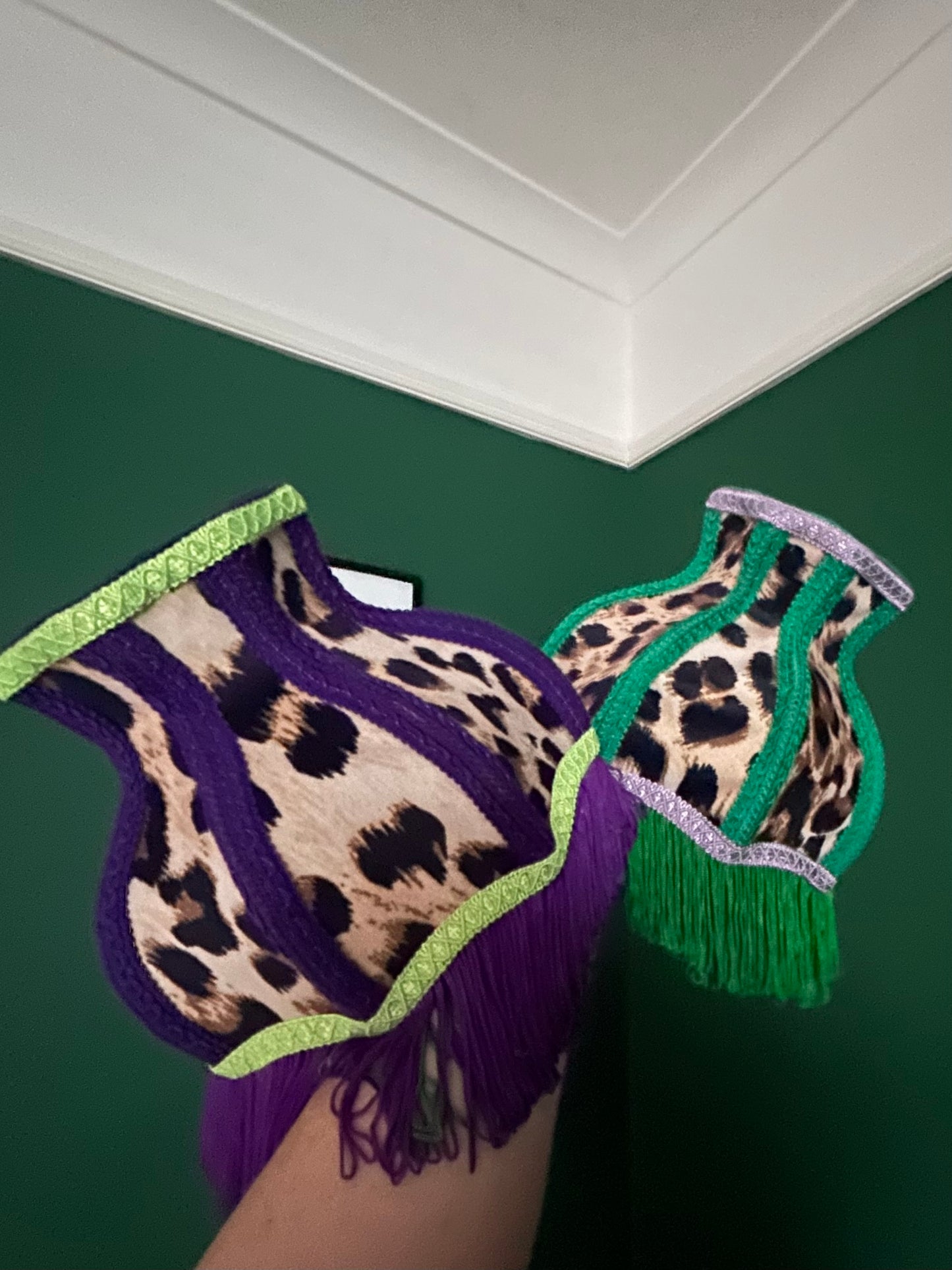 Leopard velvet lampshade