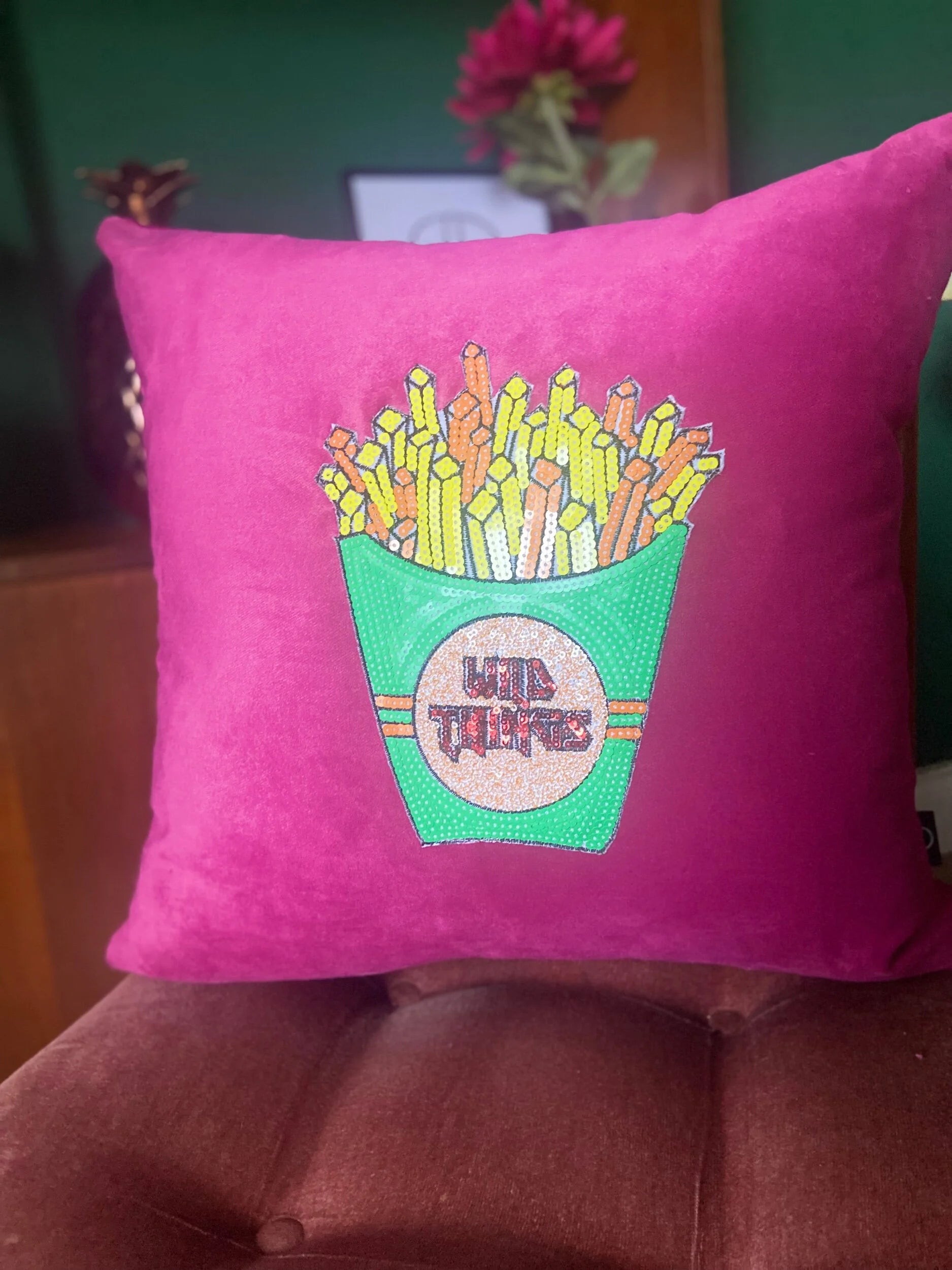 Large pink or green fries