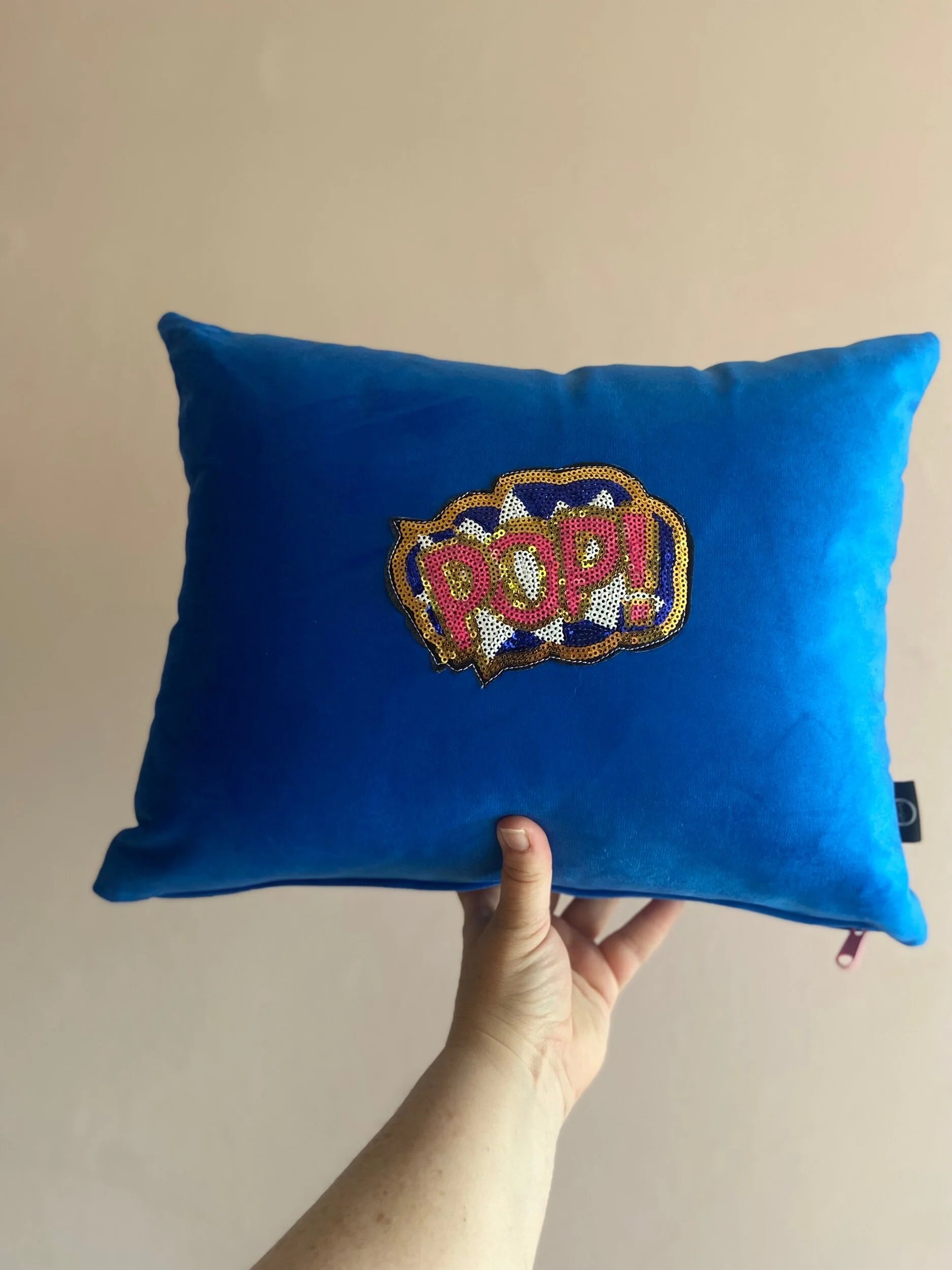 Blue pop cushion