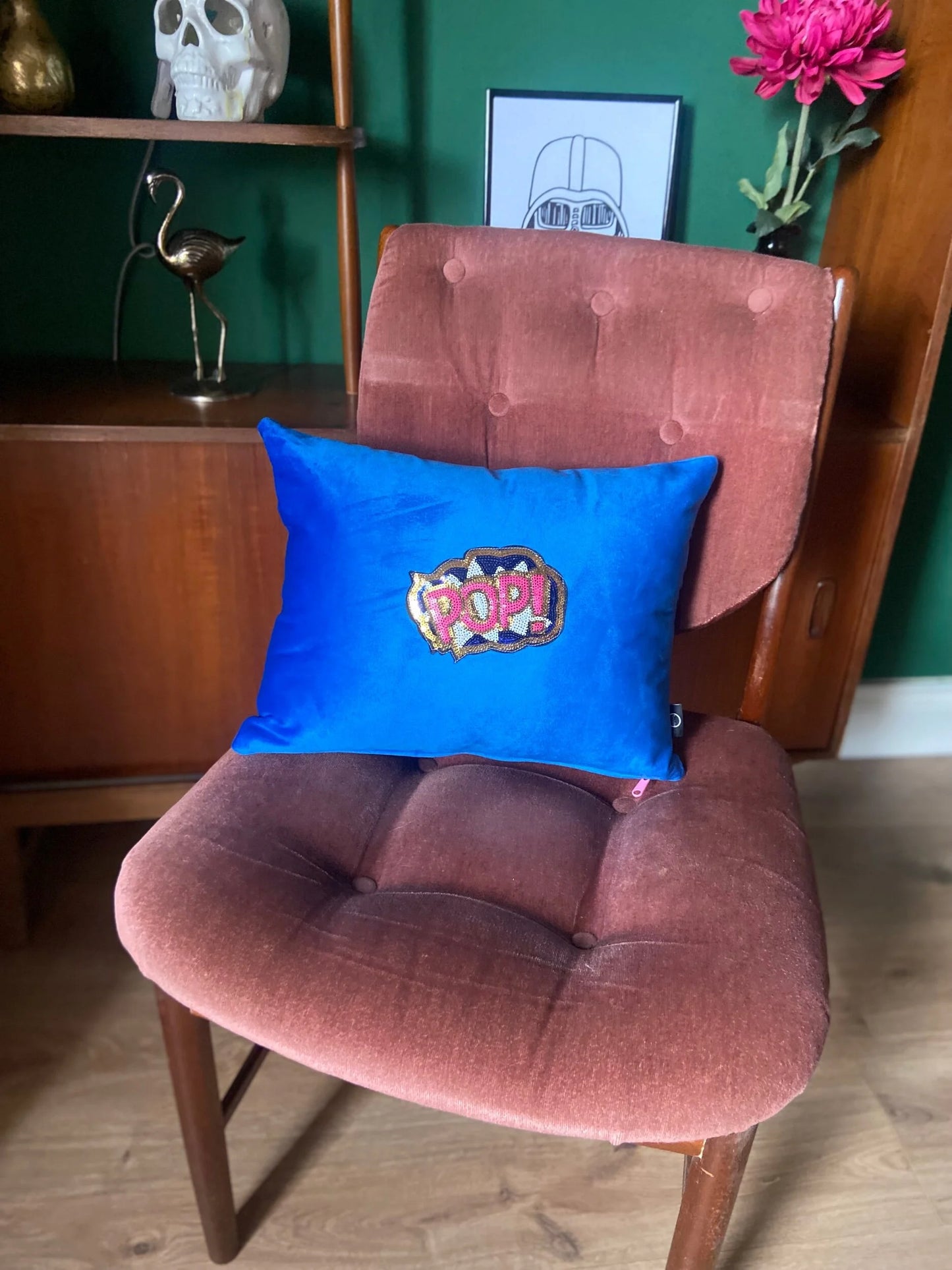 Blue pop cushion