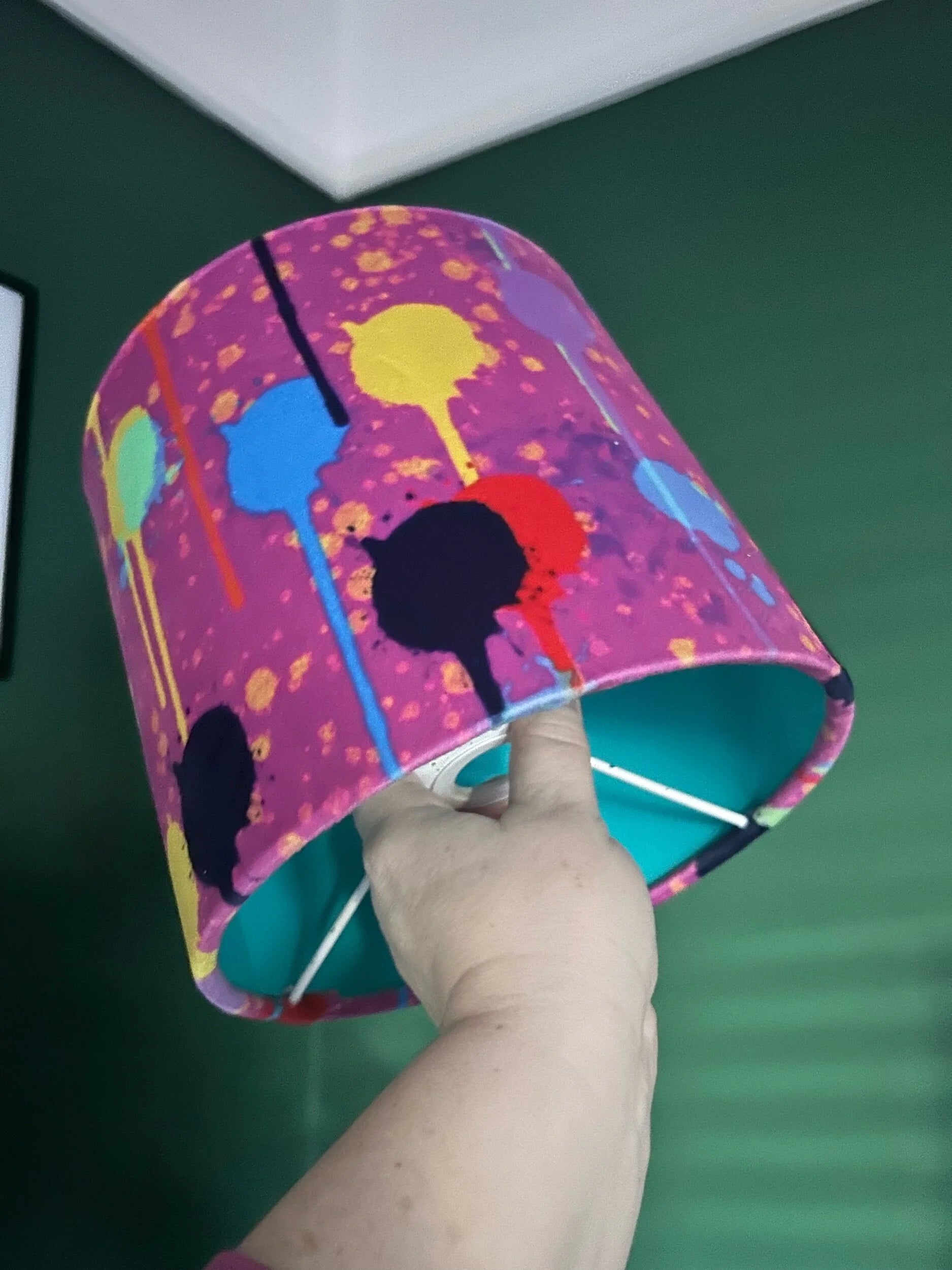 Colourful drip 20cm lampshade