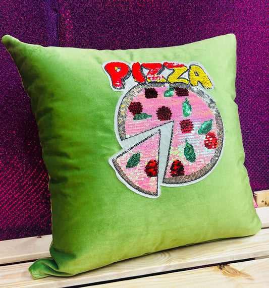 Pizza velvet cushion