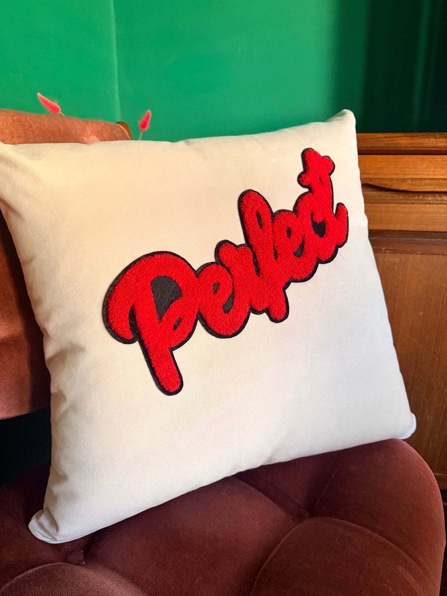 Perfect colourful velvet cushions