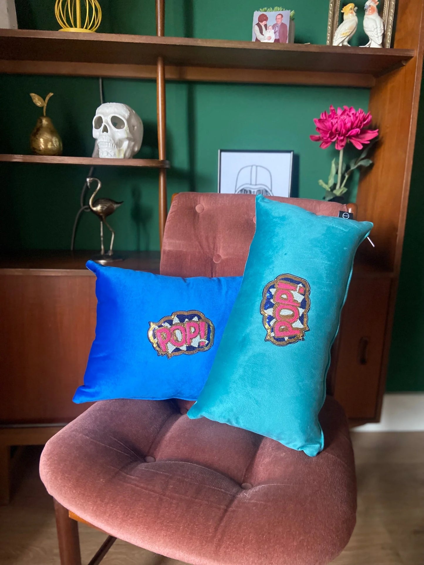 Blue pop cushion