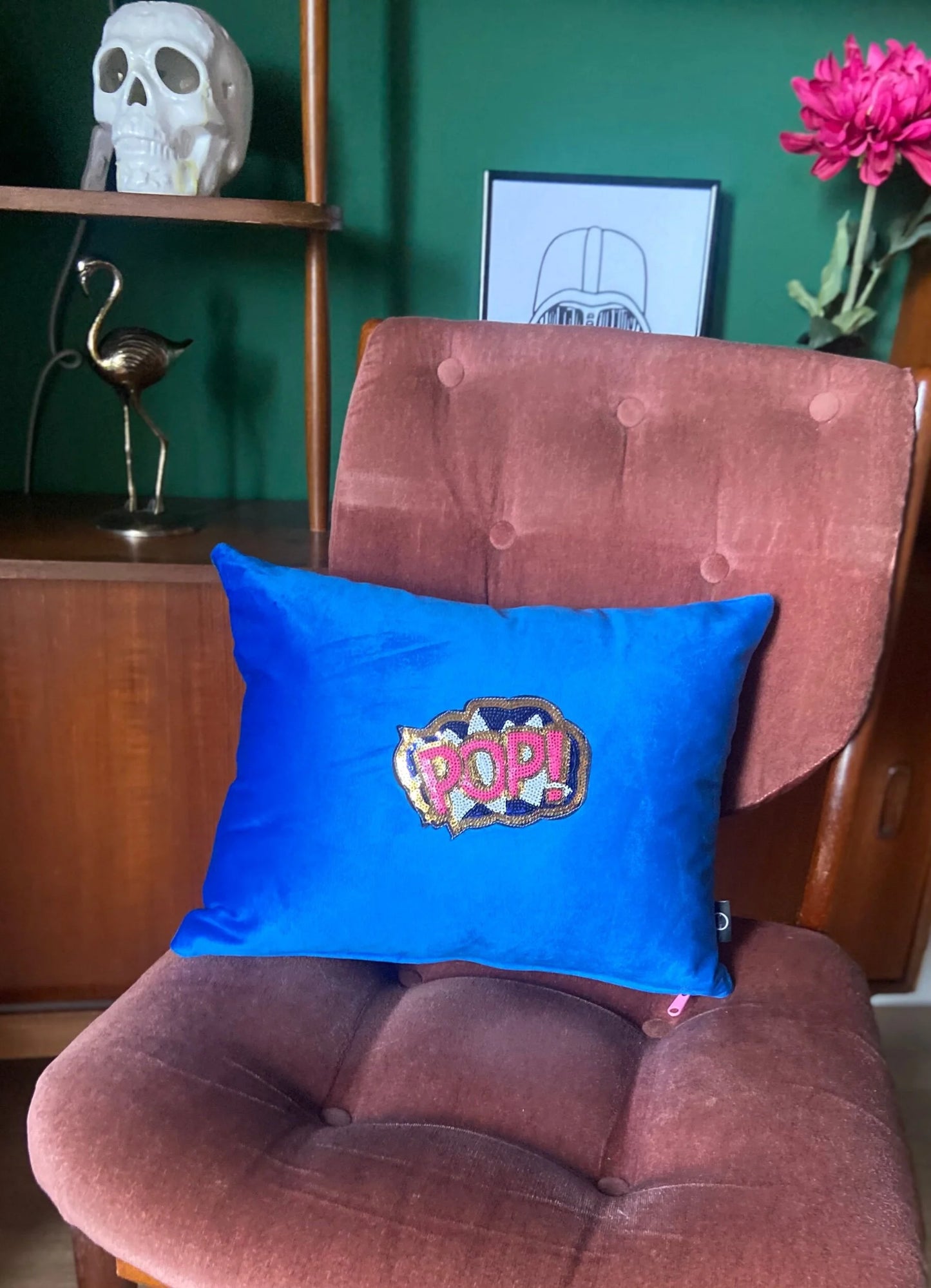 Blue pop cushion