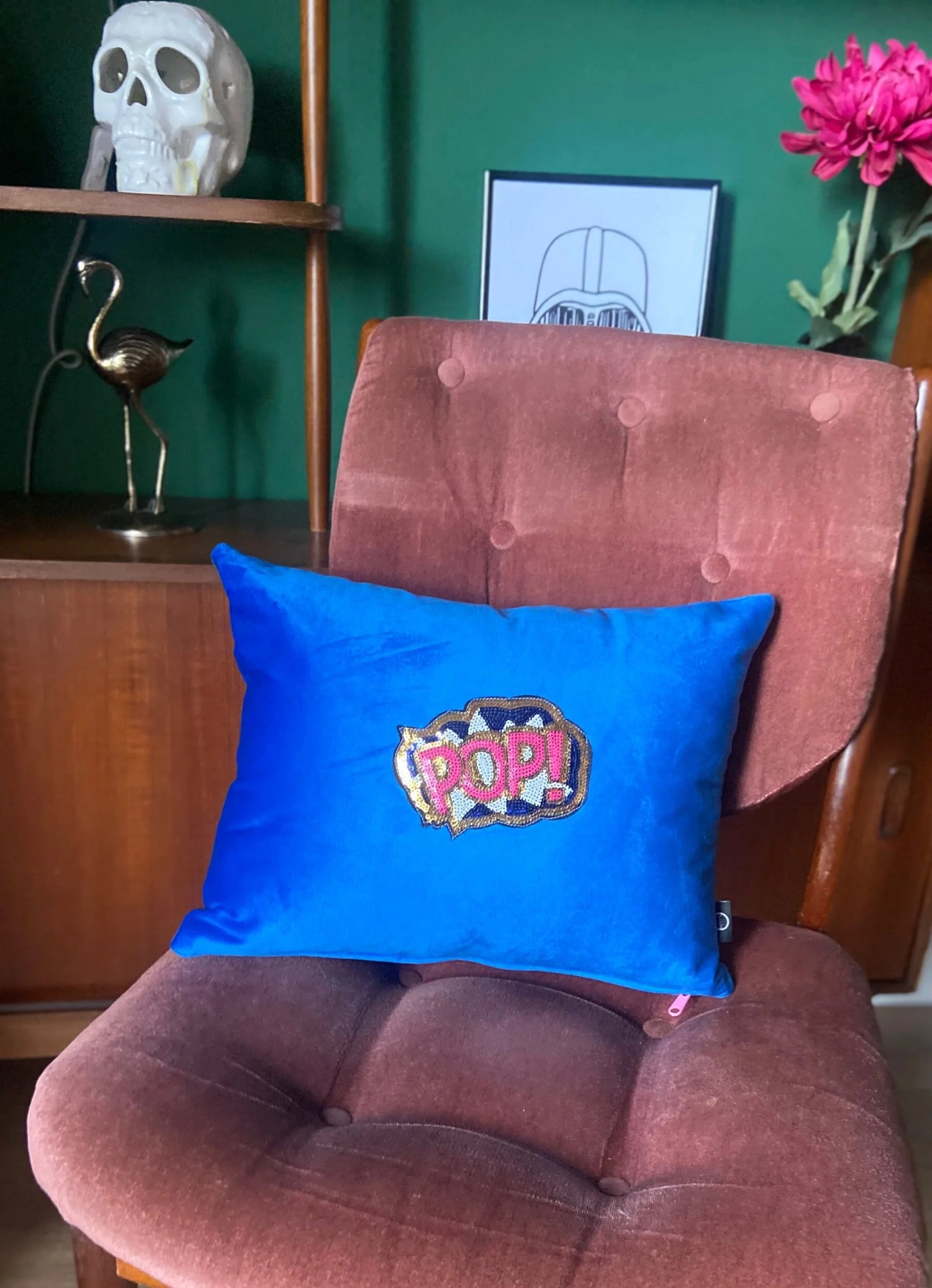 Blue pop cushion