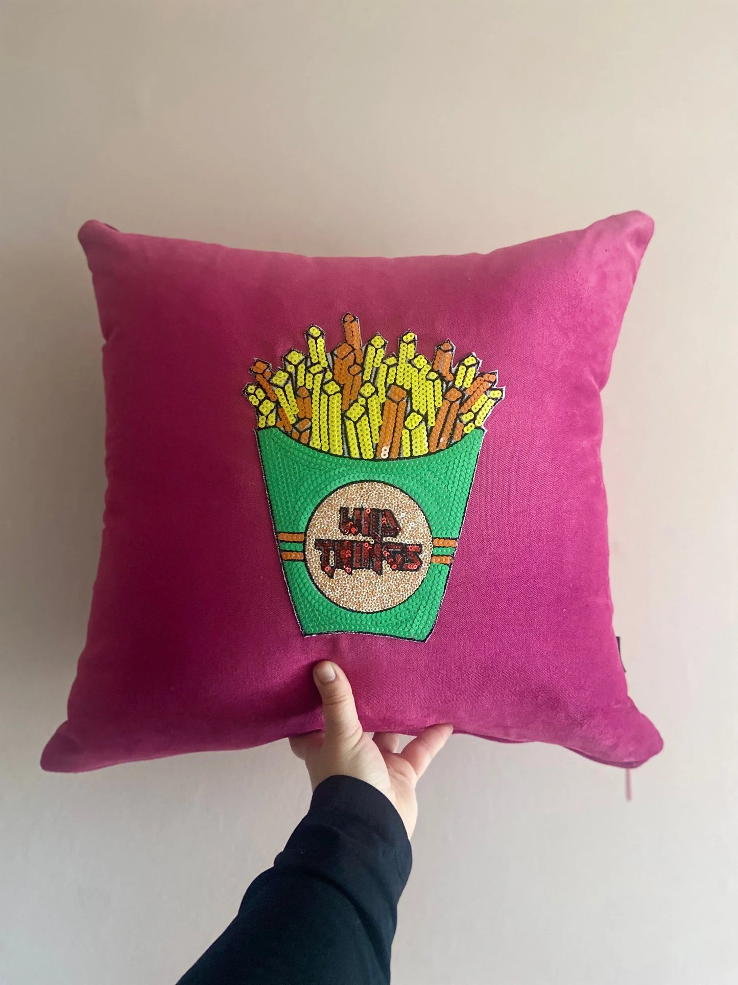 Large pink or green fries