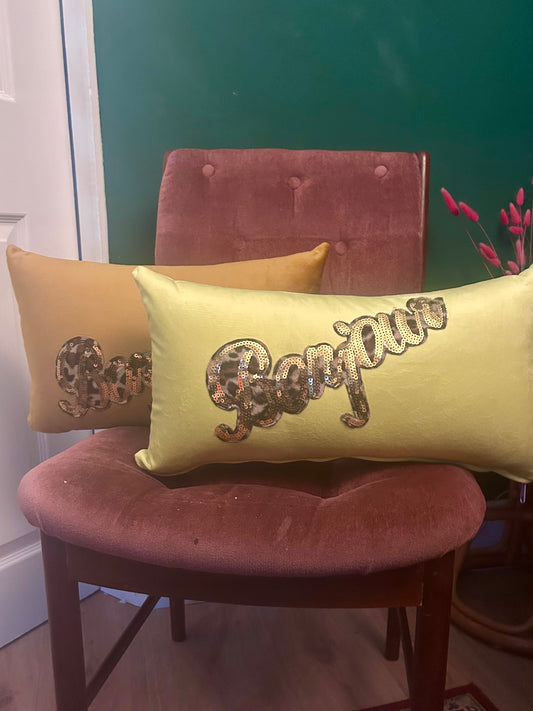 Bonjour velvet cushion