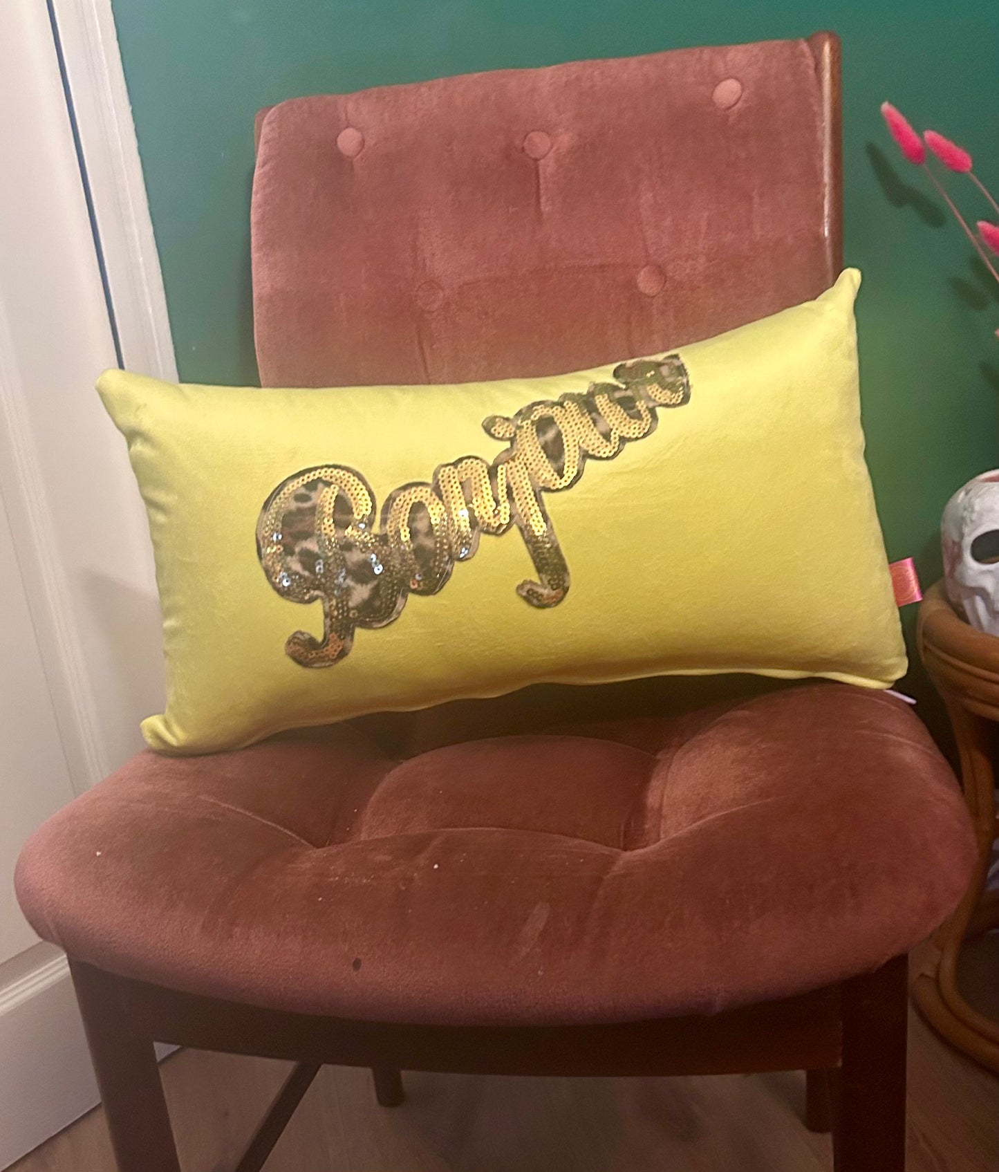 Bonjour velvet cushion