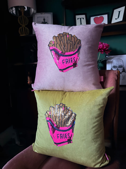 Velvet fries cushion
