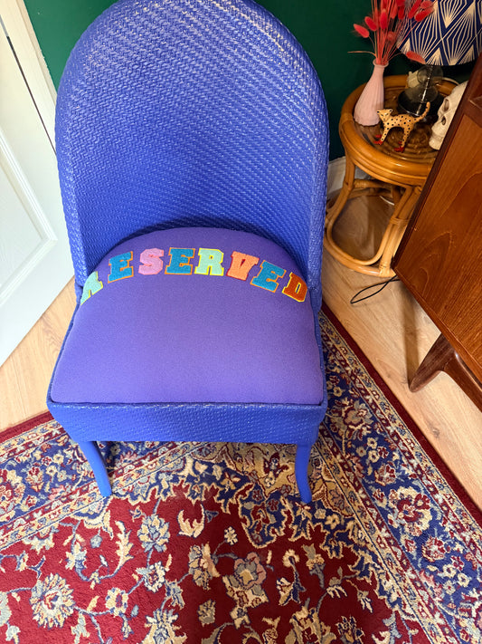 Aztec blue wicker chair